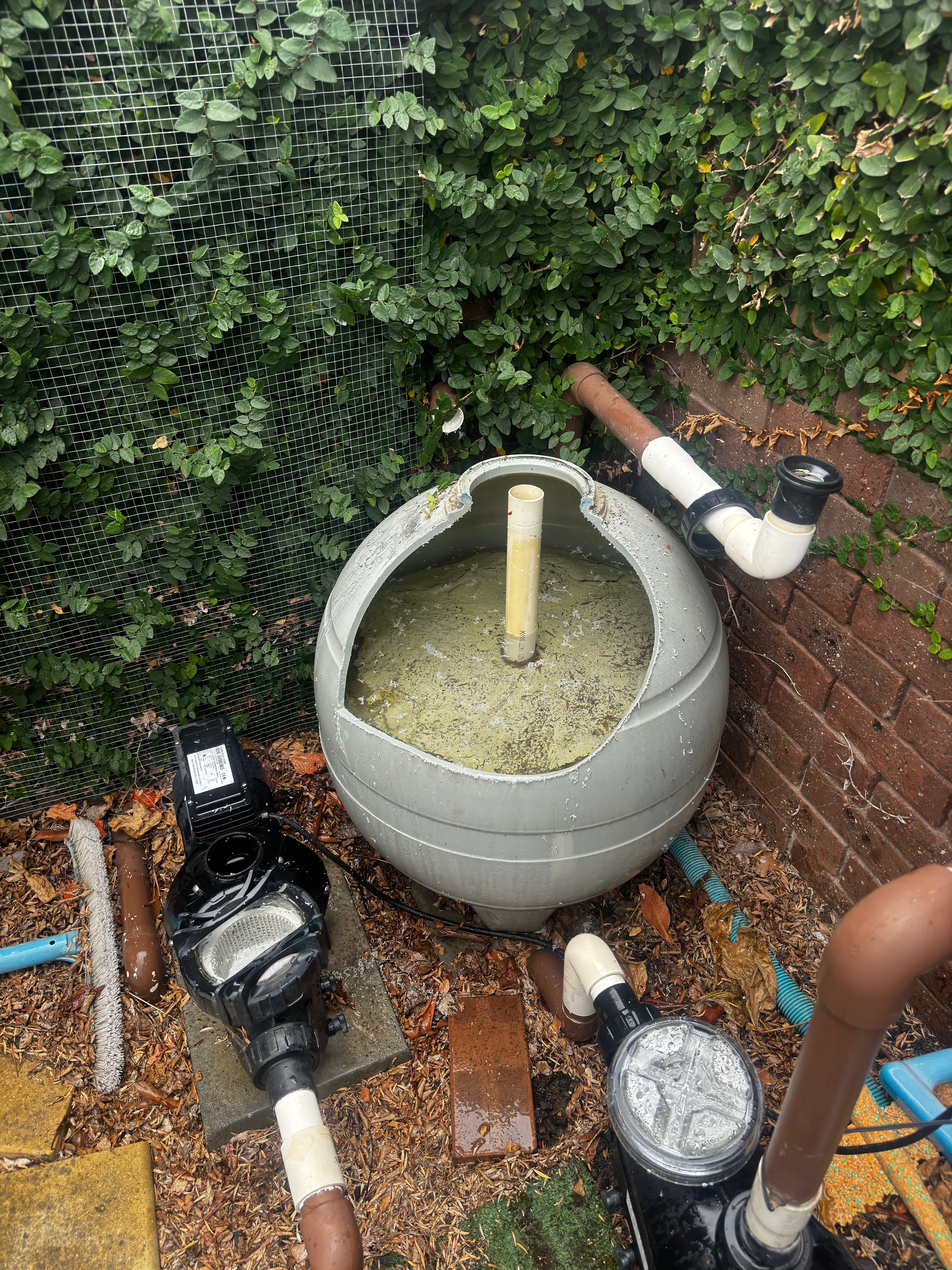 Older pool filter and pump equipment